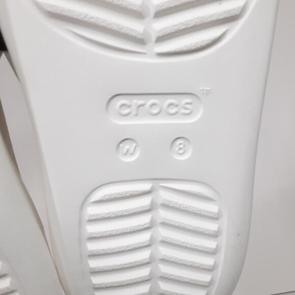 Crocs Getaway Platform Flip Flops White Glitter Thong Sandals Womens 8 Resort - Picture 10 of 10